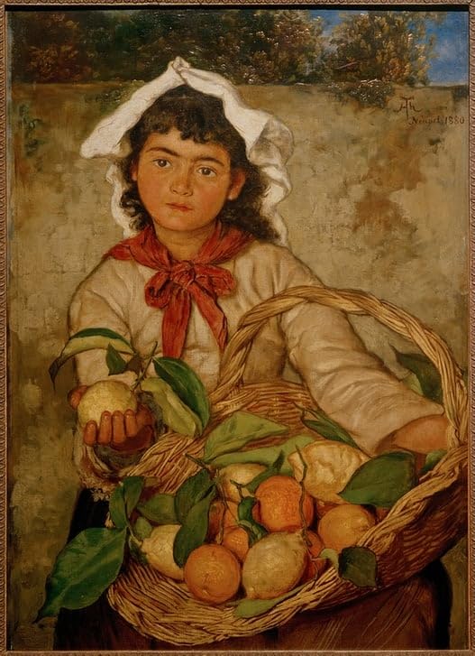 Tableaux Graffiti Art Mural Hans Thoma Le Vendeur de Citron Poster Moderne 60x90cm