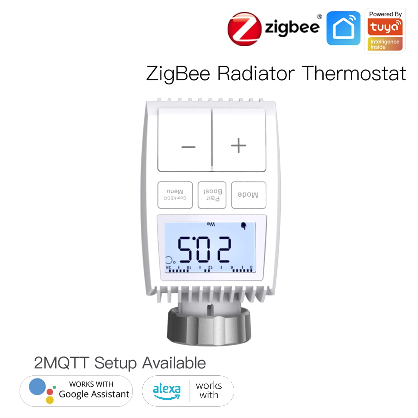 Domary Thermostat Intelligent avec Affichage LED, Télécommande avec Application Vocale, Compatible la Maison, Contrôleur de Température de Chauffage Domestique Programmable