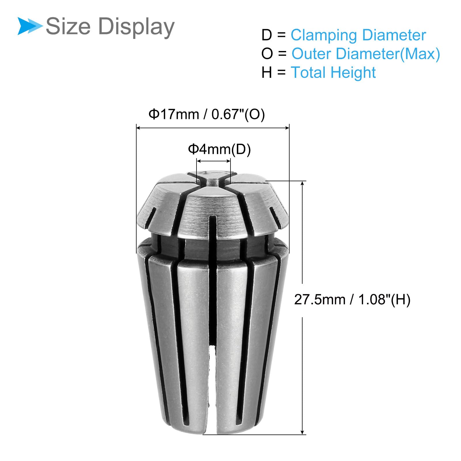 CoCud Spring Collet Chuck, ER-16 Spring Collet 4mm Clamping Diameter, 40Cr Steel Convenient Disassembly Chuck - Image 2