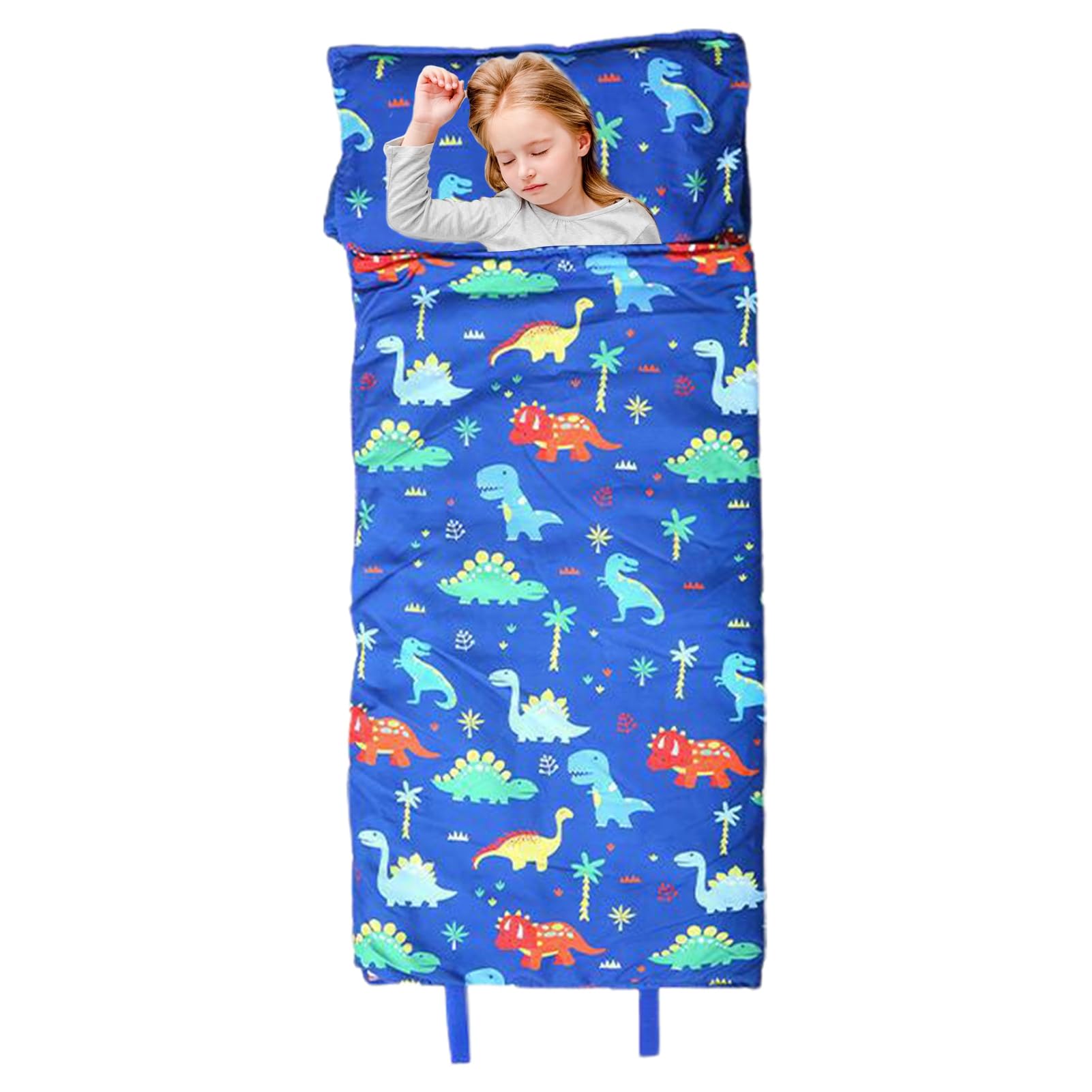 Tapis de sieste de camping en plein air pour enfant doux et lavable Motif dessin animé imprimé dinosaure