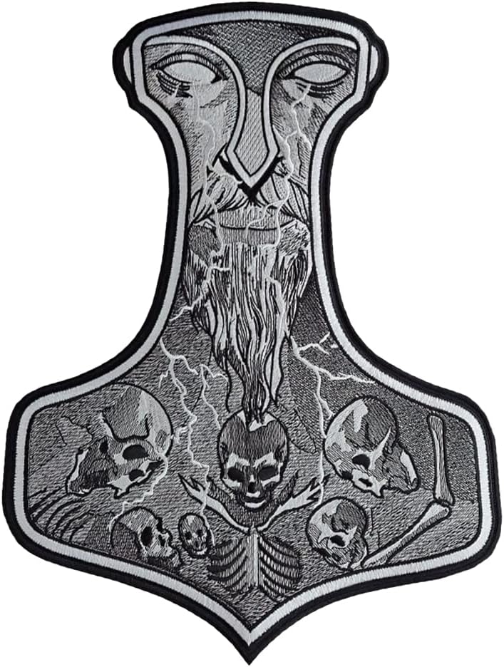 Thor's Hammer Mjollnir Viking Odin Valhalla / Iron-on / Sew on, Multicolor