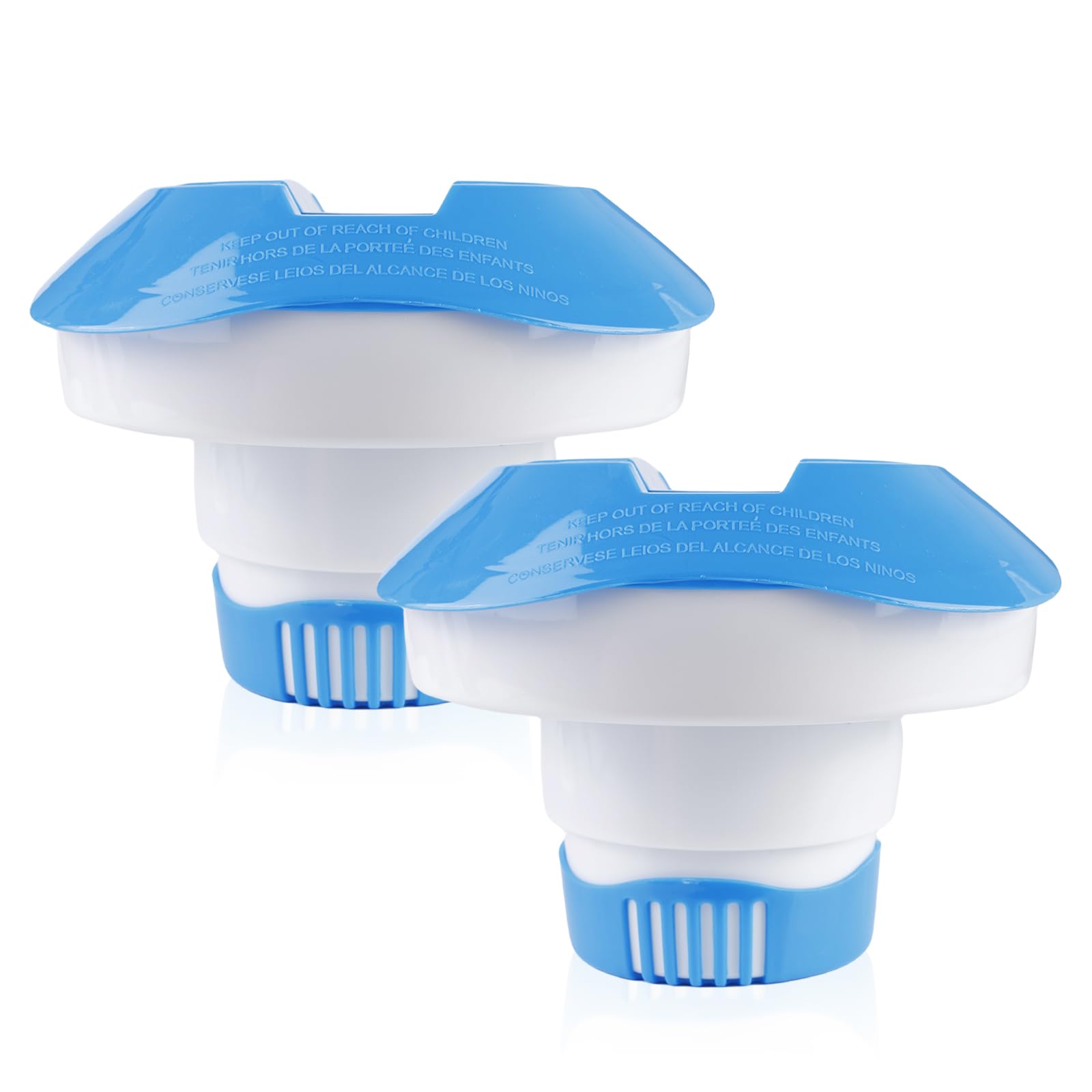 2 Piezas Dispensador De Cloro, Flotador De Cloro para Piscina, Dispensador Cloro Flotant 250 G Azul Y Blanco para Piscina, Jacuzzi Y para Bañera De Hidromasaje, Remo, Piscina, Parques Acuáticos