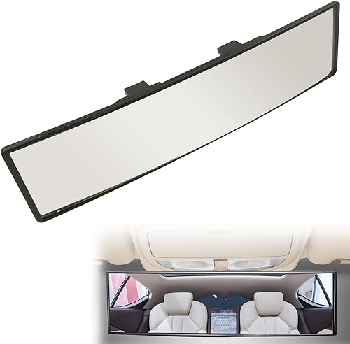 Espejo retrovisor para automóvil, retrovisor panorámico interior de 11.4 pulgadas, espejo retrovisor auxiliar panorámico con clip, superficie