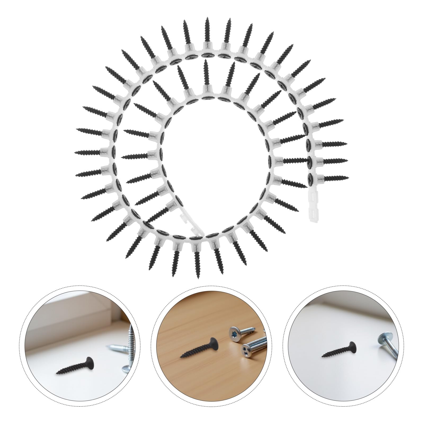 ULTECHNOVO Viti Autofilettanti per Cartongesso M35X25 con Tasselli in Plastica a Catena Kit da 1000 Pezzi per Montaggio Pesante di Specchi Mensole e Quadri su Pareti in Cartongesso