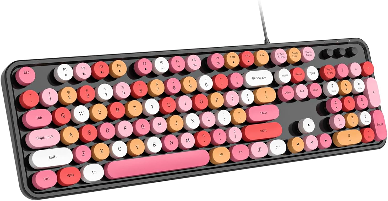 Dilter Wired Keyboard, 104 Keys FullSized Typewriter