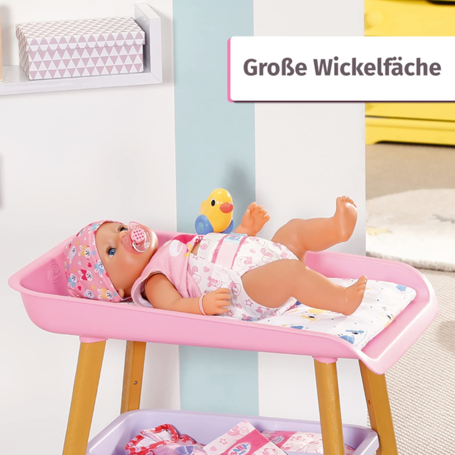 BABY born Wickeltisch für Puppen mit abnehmbaren Tuchhalter, 829998 Zapf Creation