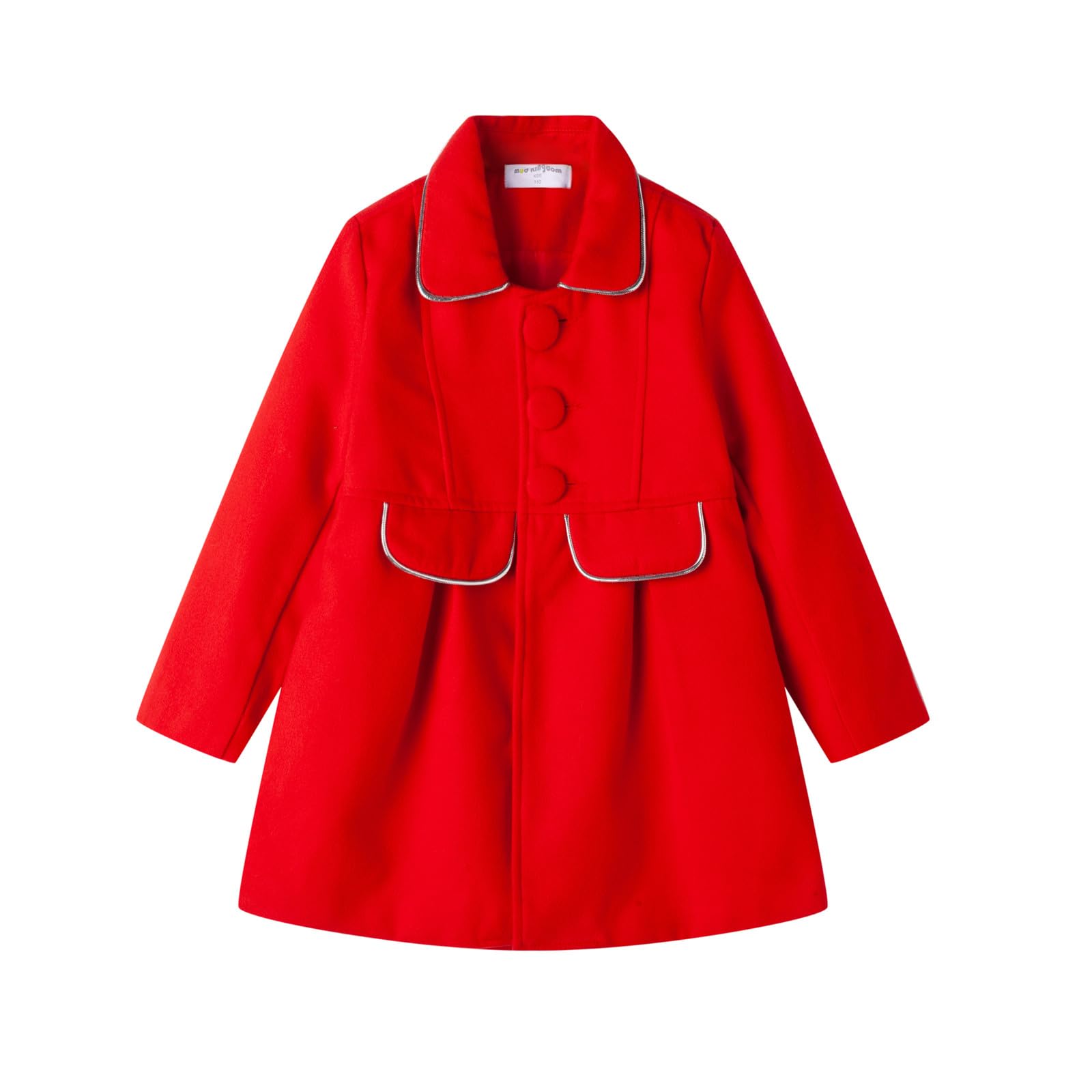 Mud Kingdom Girls Peacoat Dress Coat Faux Wool Lapel Outerwear
