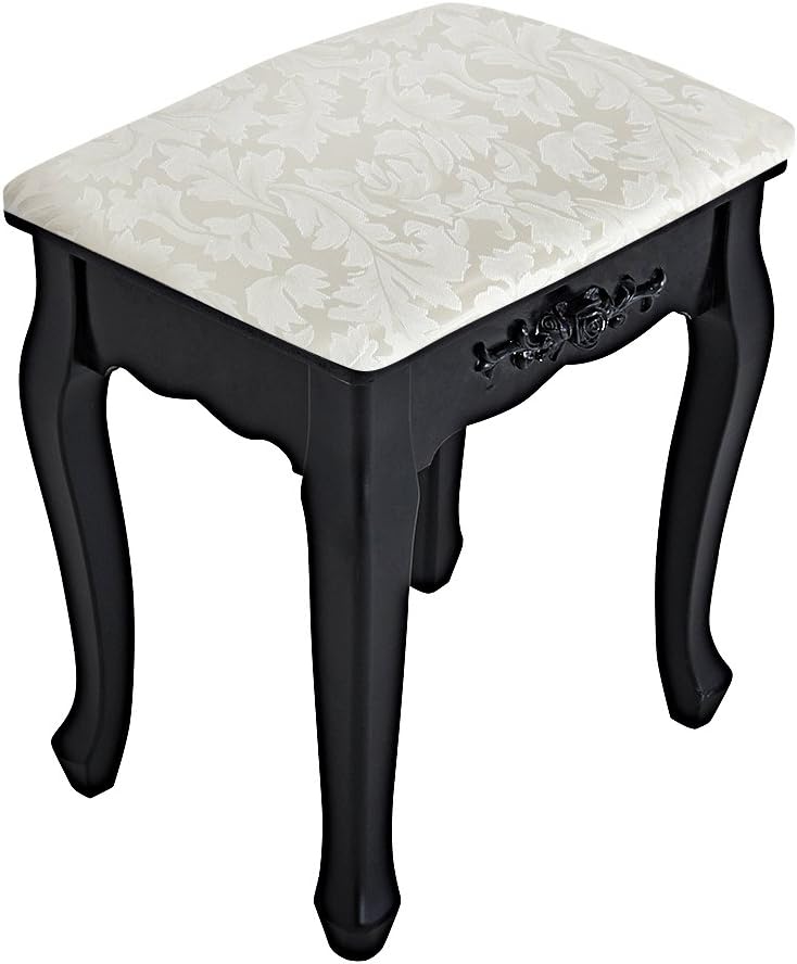 Pananahome Modern Dressing Table With Stool 7 Drawers And Oval Mirror Wood Makeup Vanity Dresser Set Girls Bedroom Black Dressing Tables Home Kitchen Umoonproductions Com