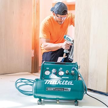 Makita MAC320Q Quiet Series 1-1/2 HP, 3 Gallon, Oil-Free, Electric Air Compressor