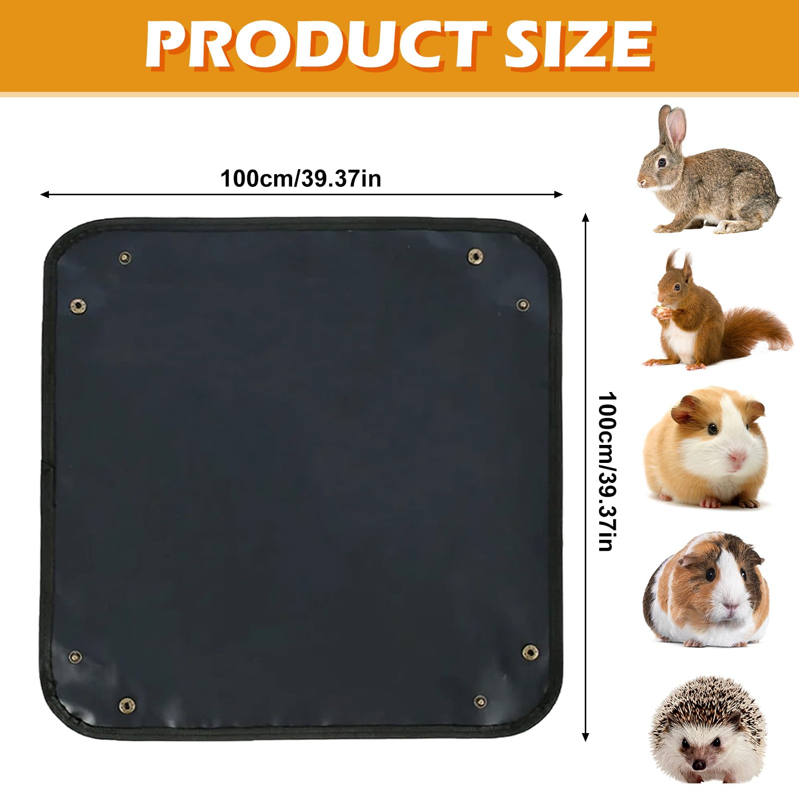 Waterproof Pet Playpen Mat, Rabbit Cage Liner, Guinea Pig Fleece Cage Liners, Washable Reusable Air Dried Pee Pad - Image 2
