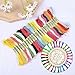 Honbay 3PCS Wooden Embroidery Floss Organizer Cross Stitch Floss Holder Wooden Board Sewing Floss Accessories with Holes for Craft DIY Sewing Storage (3 Style)