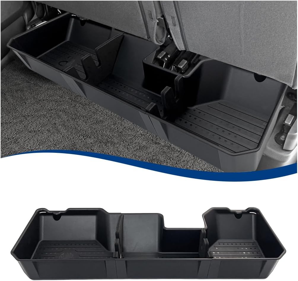 Rear Underseat Storage Compatible with 2019-2025 RAM 1500 Pickup ABS Under Seat Organizer Bin (ABS - Black, 2019+ RAM 1500)
