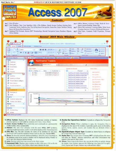 Access 2007 (Laminated Reference Guide; quick Study Computer)