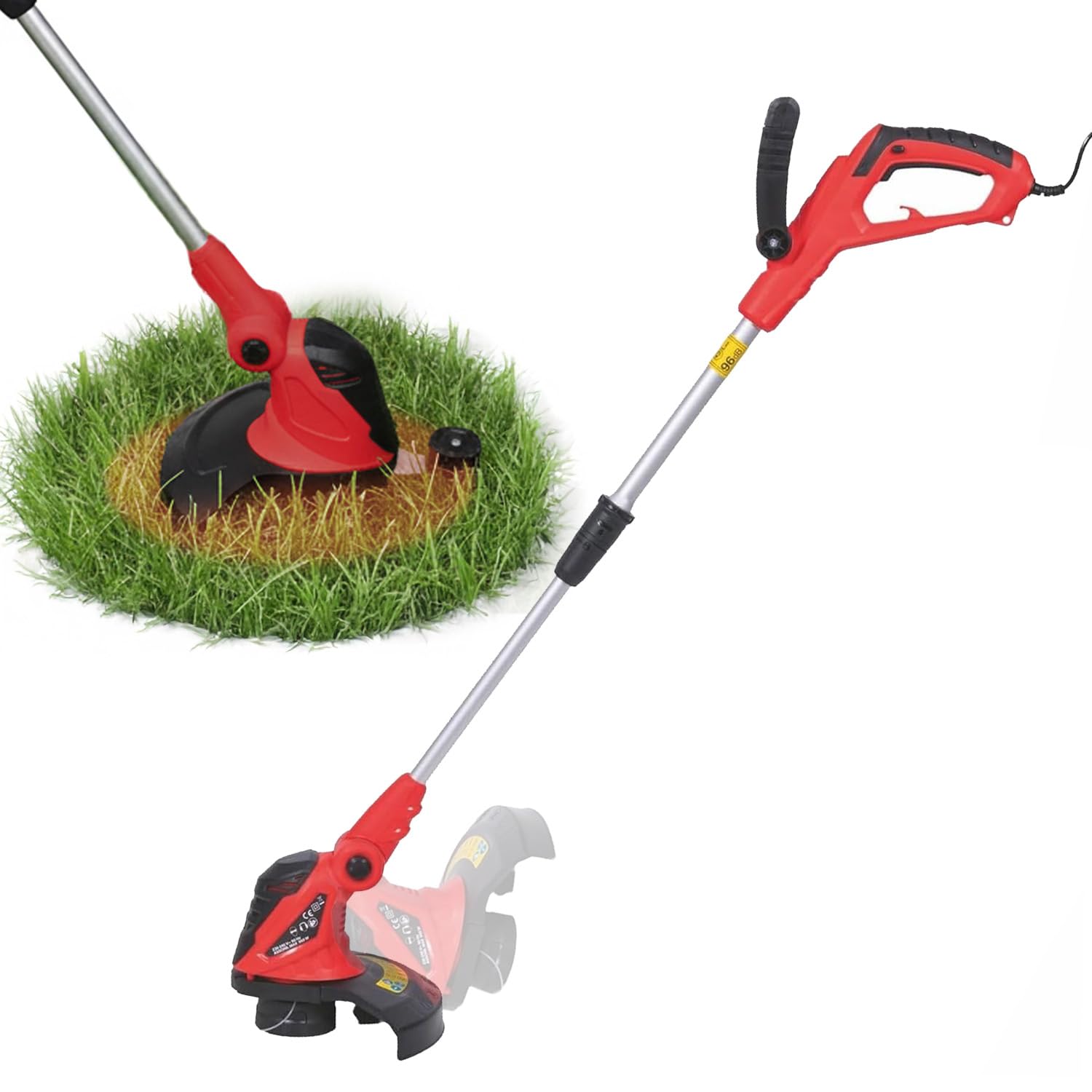 Avilia – Decespugliatore Elettrico 550W con Asta Telescopica Regolabile e Doppia Linea di Taglio, Impugnatura Soft Touch per Giardino Ordinato e Rifiniture Precise