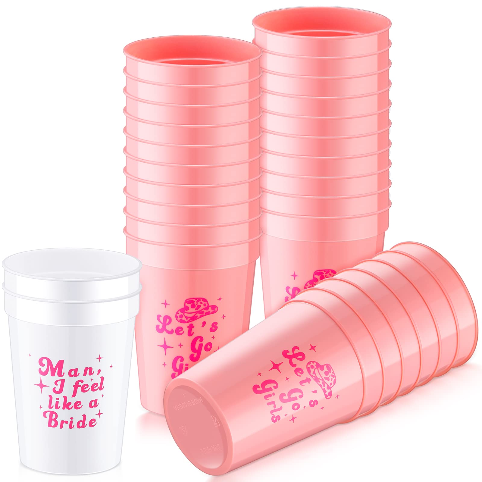 Let's Go Party Becher-Set – 12 Stück Junggesellinnenabschied Tassen Inkl. Bride Cup – Wiederverwendbar & Perfekt Für Mädelsabende