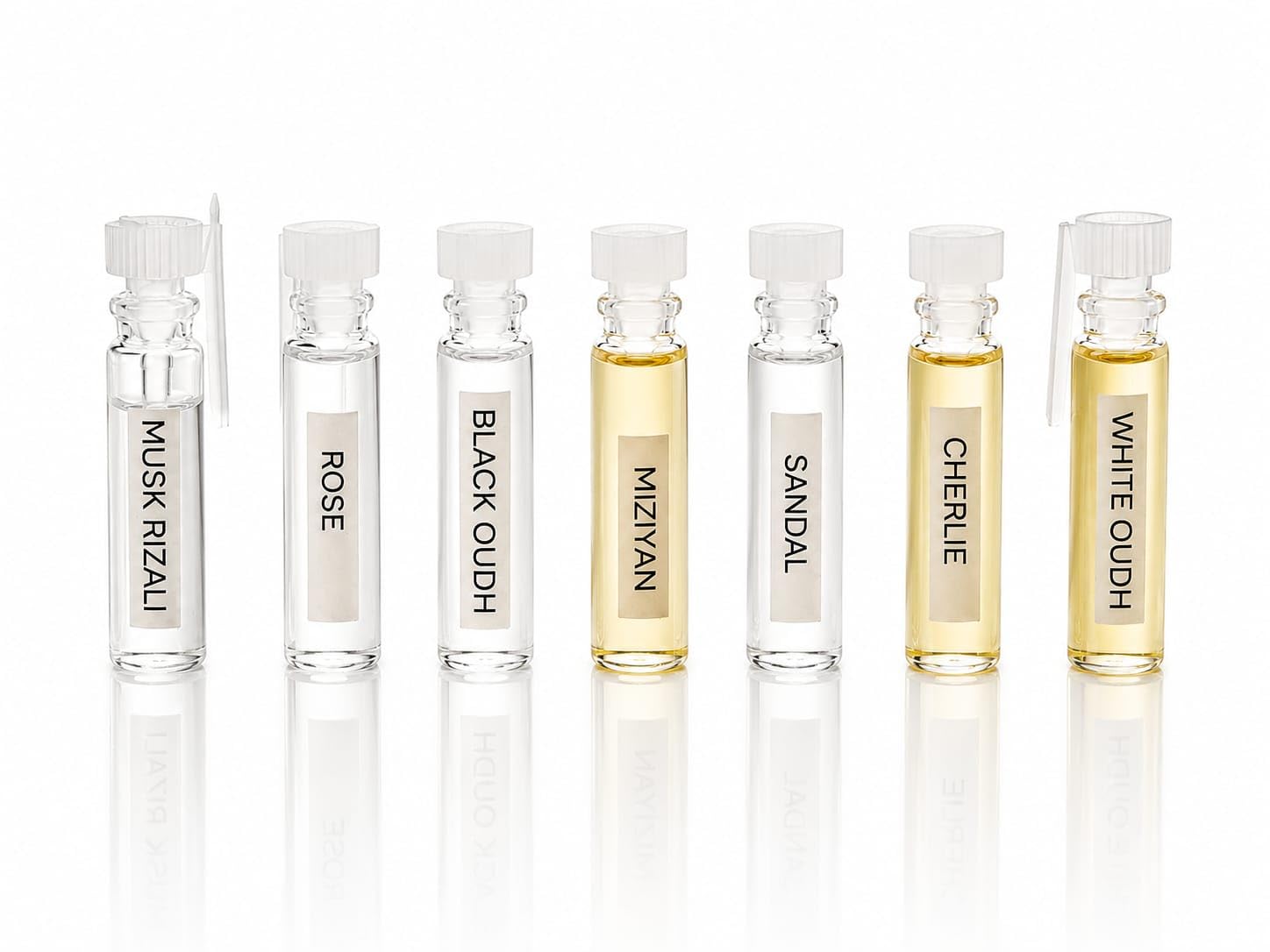 Perfume Sample Vials Set - Musk, Rose, Oud, Sandal, Miziyan | 7 Fragrance Variants, Travel Size Vials, Unisex Scents, Oud & Floral Notes, Discovery Set-image-17