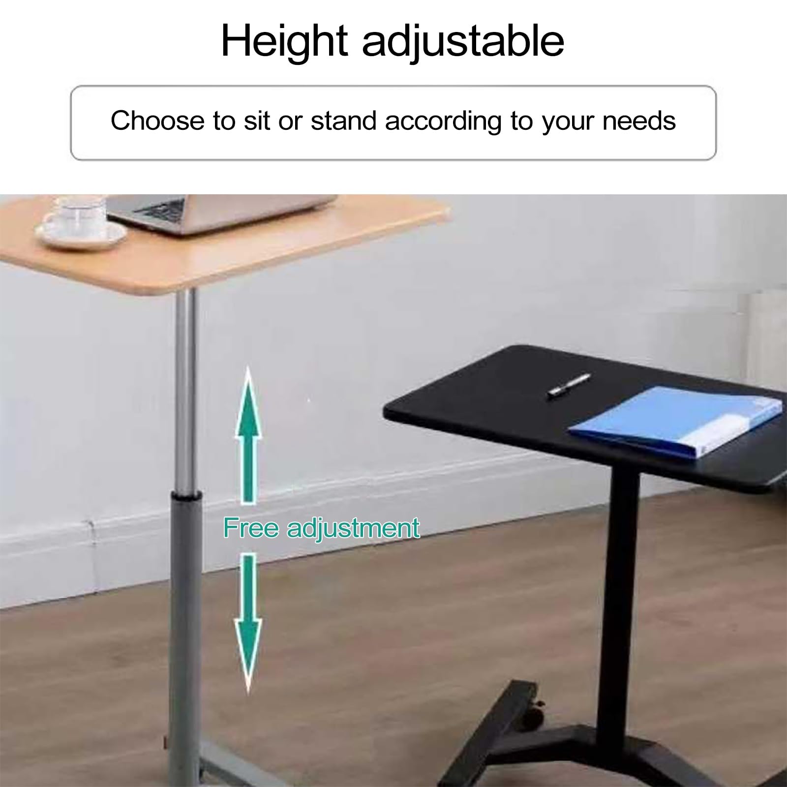 Générique Pupitre Mobile Portable et réglable avec roulettes, pupitre à Hauteur Ajustable pour l'école, Le Bureau et la Maison, Design Noir élégant pour Les présentations