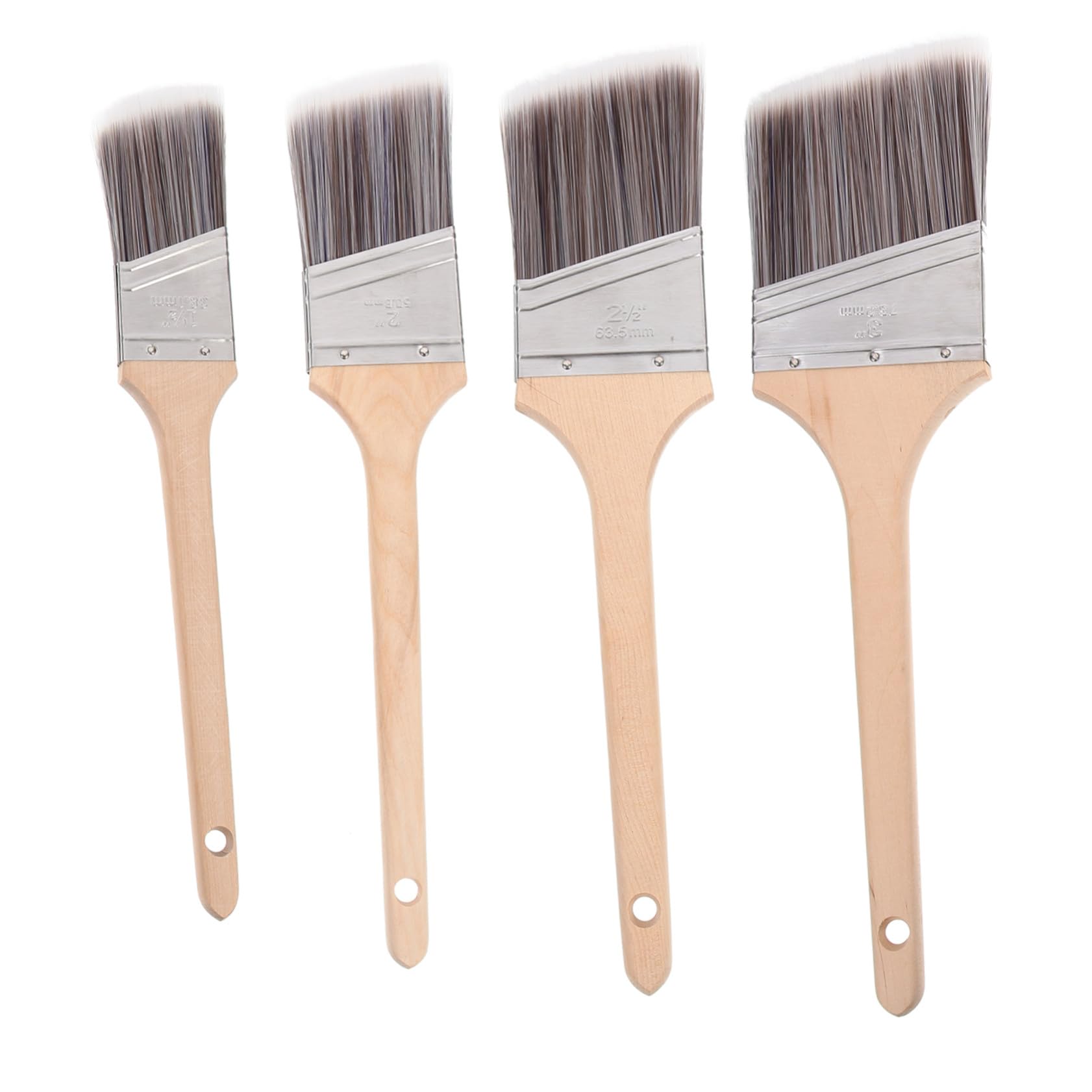 Pinselset Aquarell für Kinder und Erwachsene 4 Stück Holzgriff