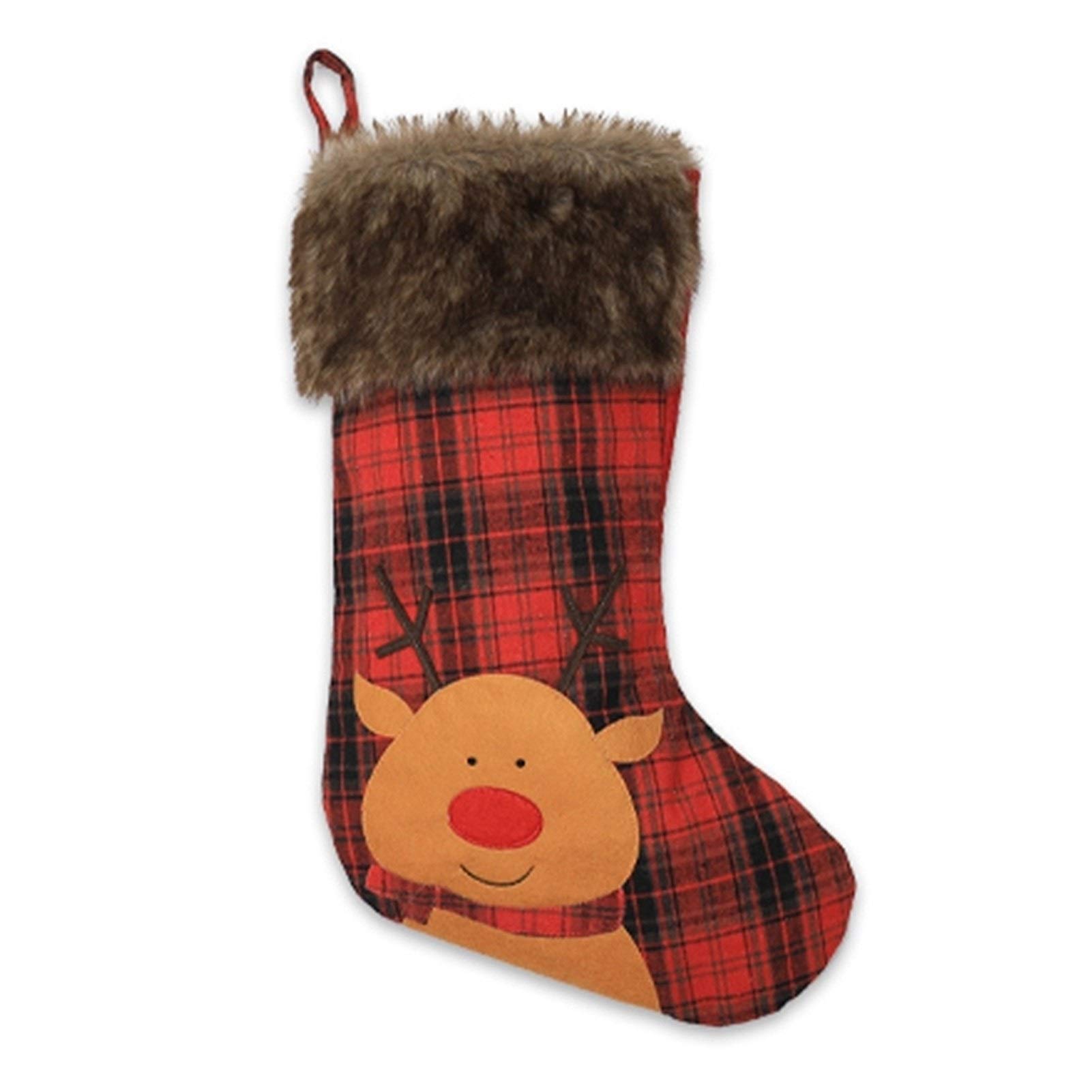 Christmas Stockings Felt Hanging Socks Gift Candy Bag Xmas Tree Decoration for New Year Holiday Party DUO ER (Color : 1)