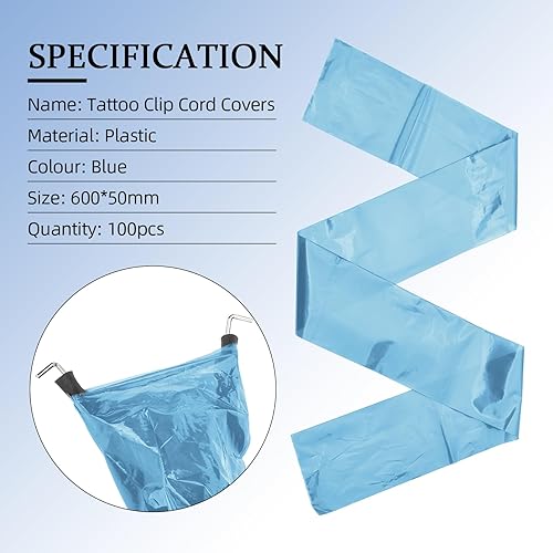 Miniatura 2 de Máquina de tatuaje desechable Clip Cable Set 100 unids Plástico Clip Cable Mangas Tattoo Cord Covers Suministros de tatuaje