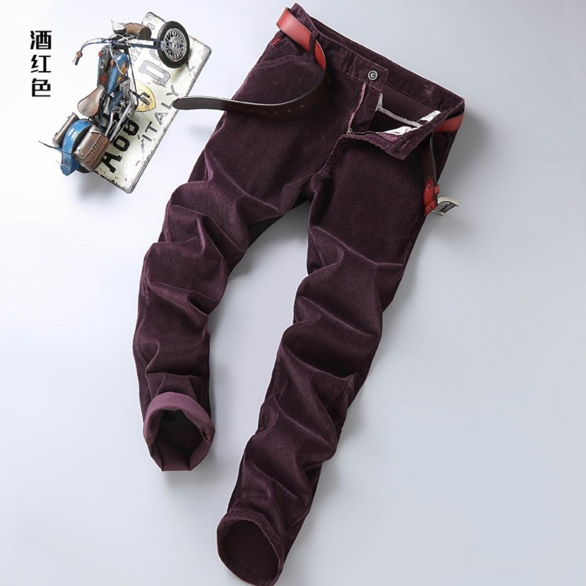 SevenBoy Mens Corduroy Dress Pants Casual Slim Fit Slacks Stretch Trousers - Image 4