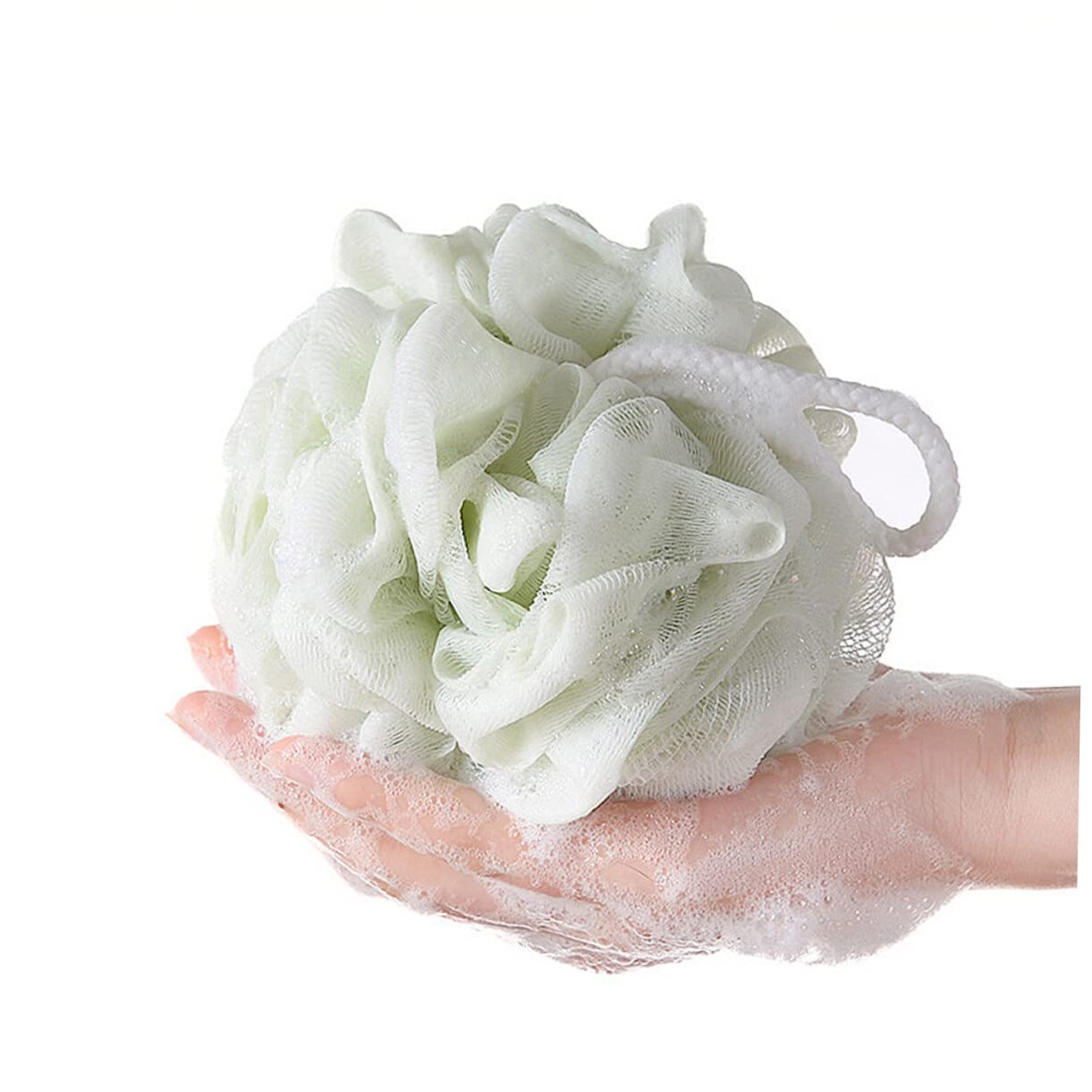 Alipis 8pezzi Palla Da Doccia in Pe Resistente Scrub Esfoliante Per Corpo Accessori Bagno Design Cordino Bianco Grigio Verde