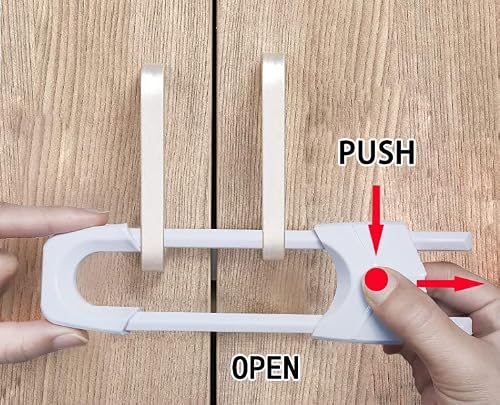Baby Proofing Cabinet Locks | Adjustable U Shaped Baby Safety Latches For Drawers, Fridge, Closet |Modern Baby Proofing Cabinet Lock With Extra Secure Lock Buttons 6 Pack #TOP4