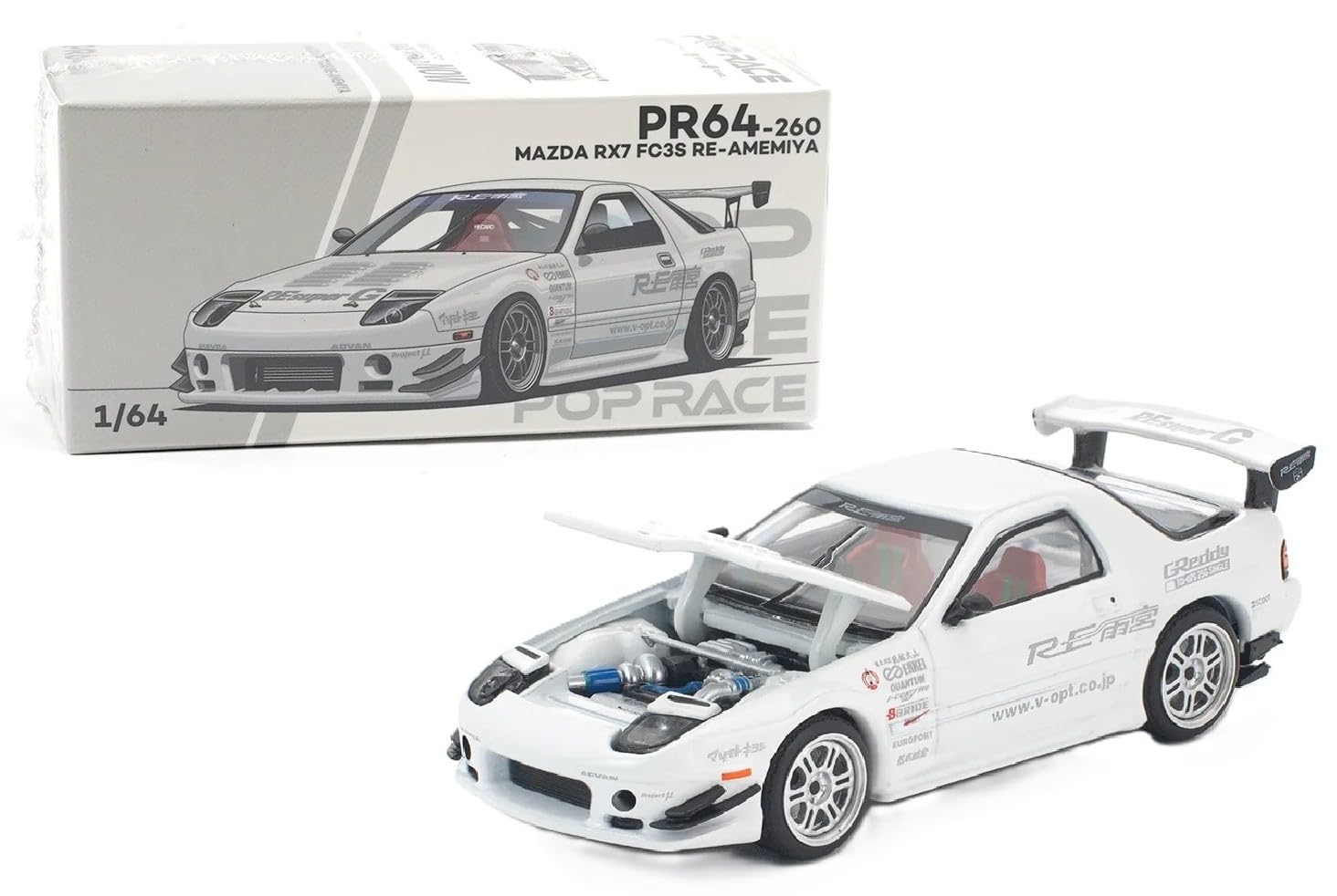 Diecast Model Car Compatible Pop Race 1:64 Mazda RX7 FC3S RE