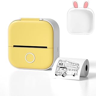 Note Buddy Printer, Notebuddy Mini Portable Printer, Mini Pocket Sticker Printer, Portable Bluetooth Inkless Printer Machine-Mobile Printer Instant Photo Printer (Yellow)