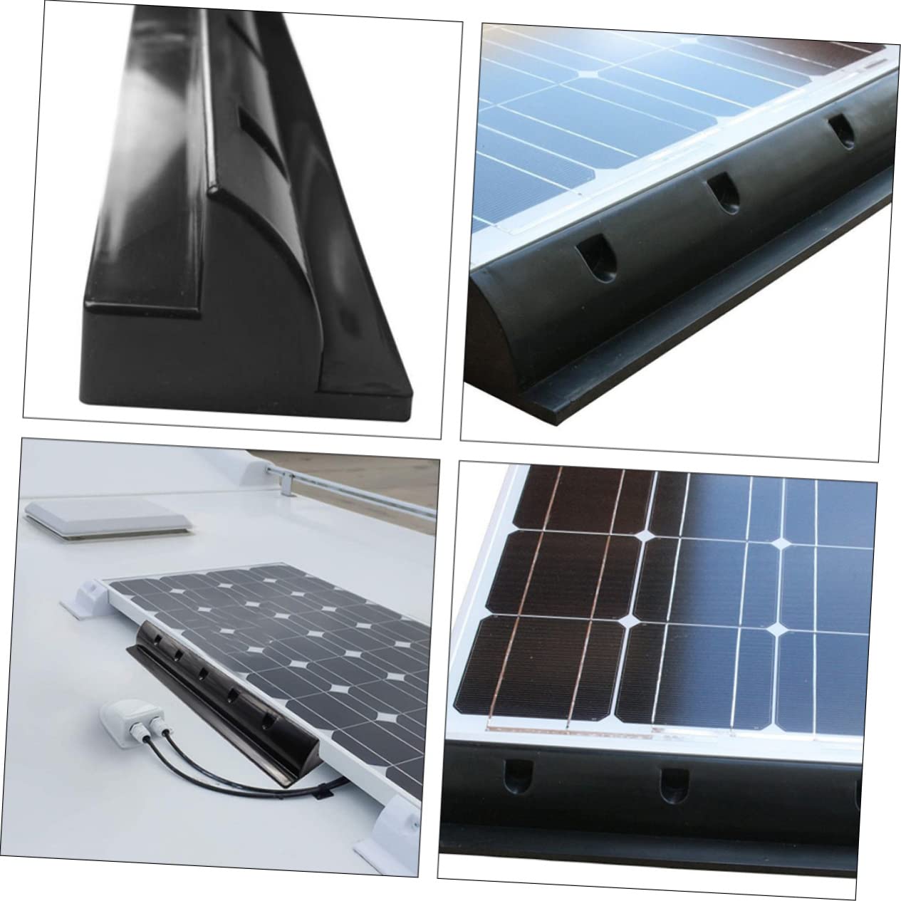 Gatuida Solare Caldo Supporto a Pezzi e Abs 2 Nero Pannello Umidità Resistente Freddo Installazione Flessibile Barca e Tetto