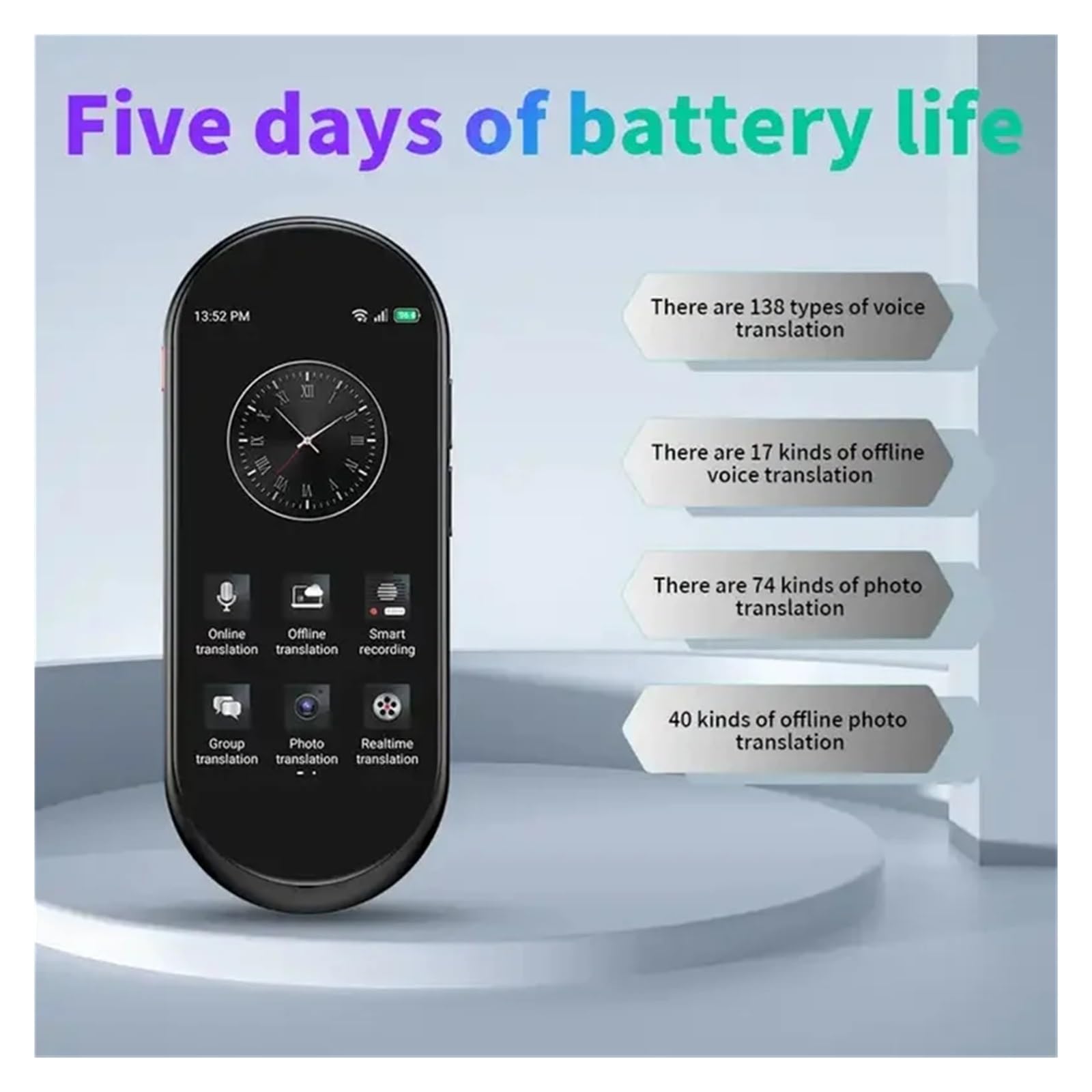 Amazon.co.jp: スマート翻訳機 1 PCS 音声翻訳機 4.1インチ チャット