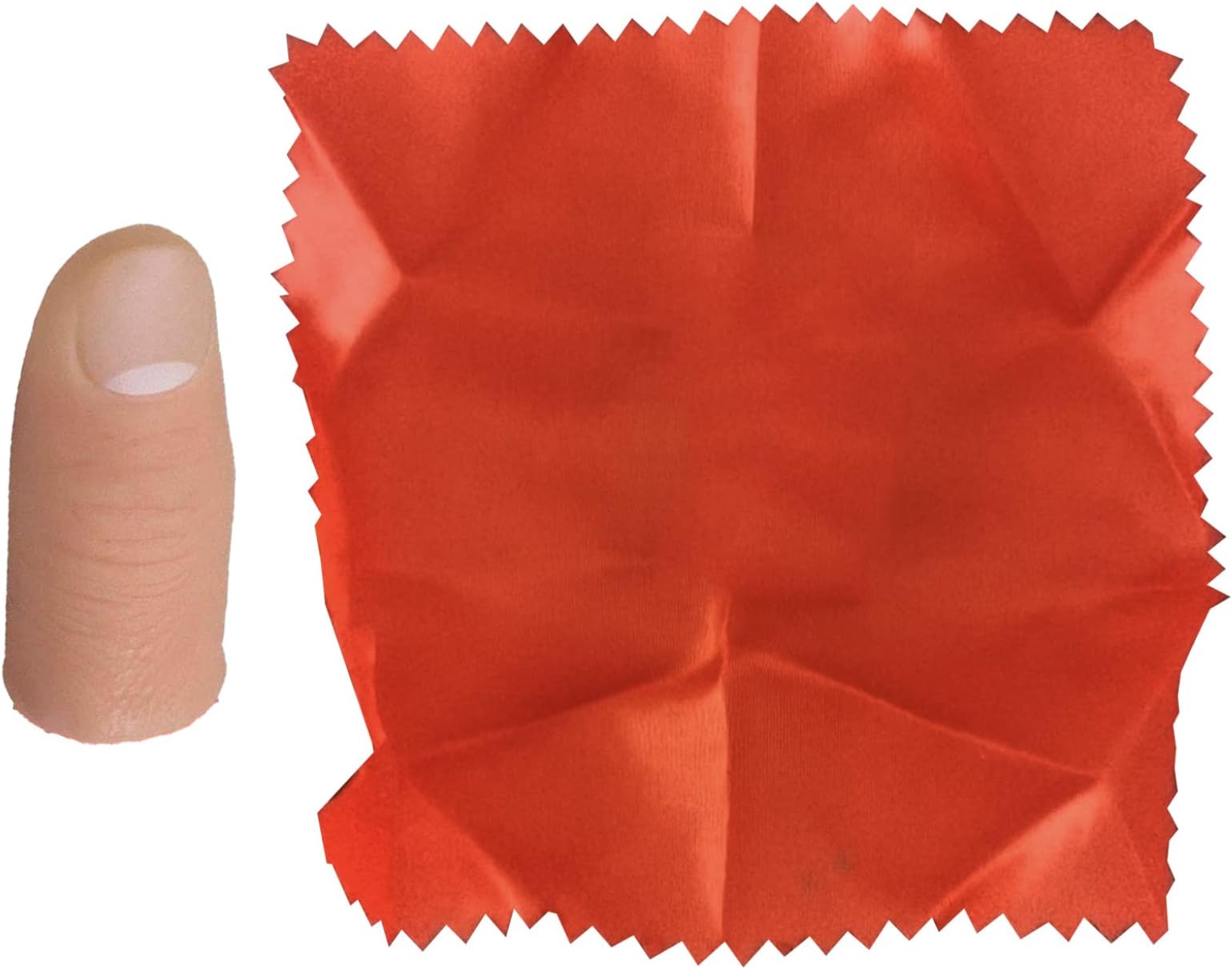 Disappearing Cloth Thumb Tip Finger Fake Magic Soft Red Trick Close Up Vanish Appearing Novelty