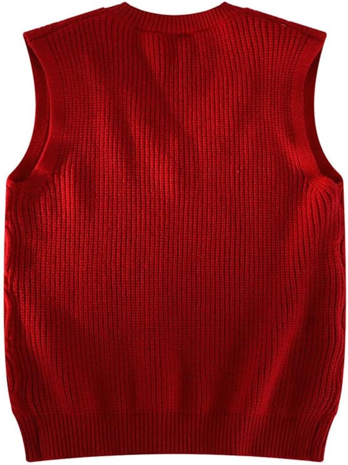 Top Sleeveless V-Neck Sweater Men's Vest Autumn/Winter College Vest Ins Korean Casual Sweater