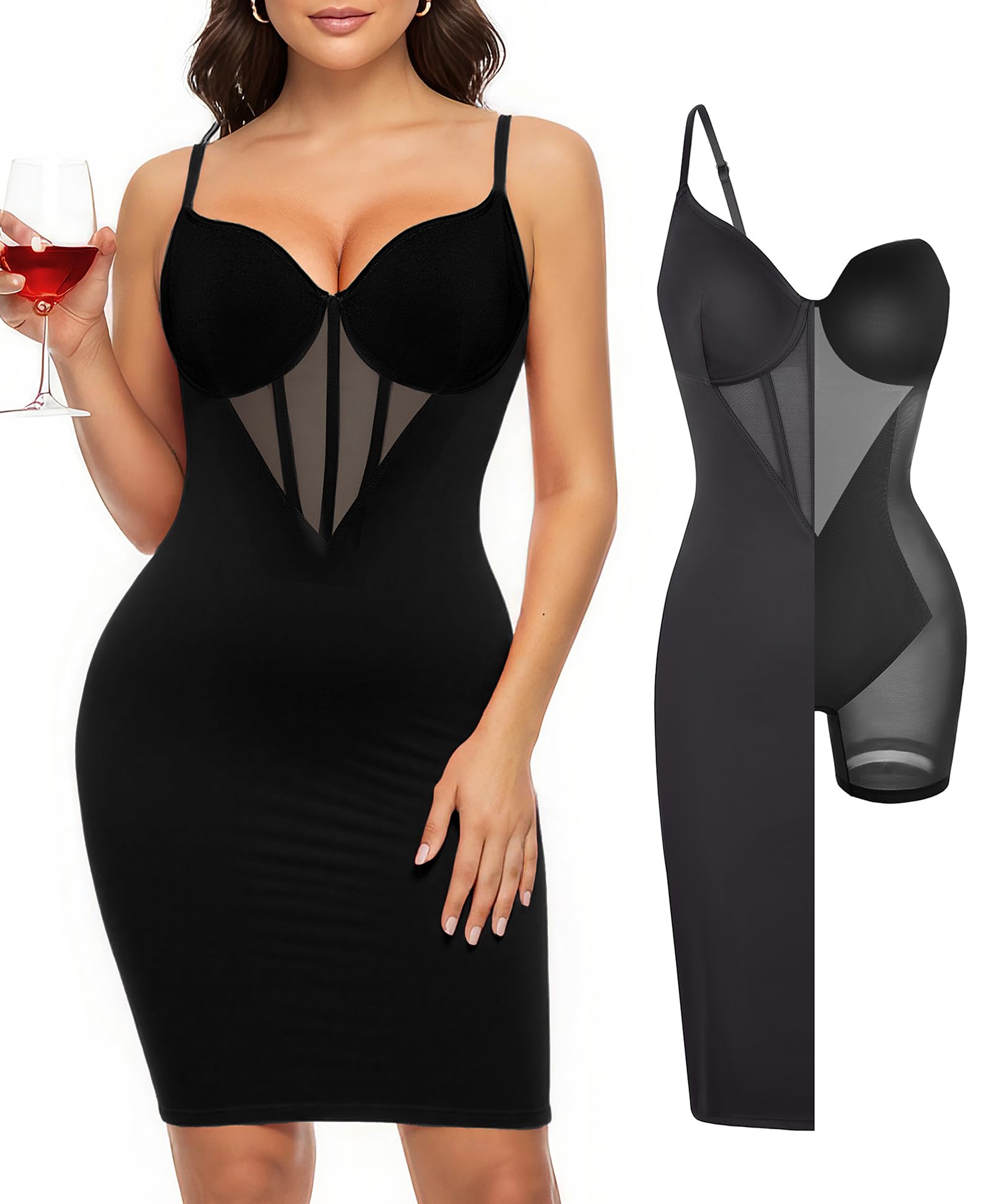 Popilush Corset Dress Shapewear Bodycon Dresses for Women Party Midi Dresses Club Outfits