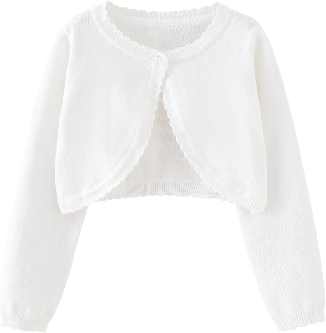 Girls Bolero Cardigan Sweater Toddler Kids Long Sleeve Button Knit Shrug Cropped Cover Up Jacket Tops