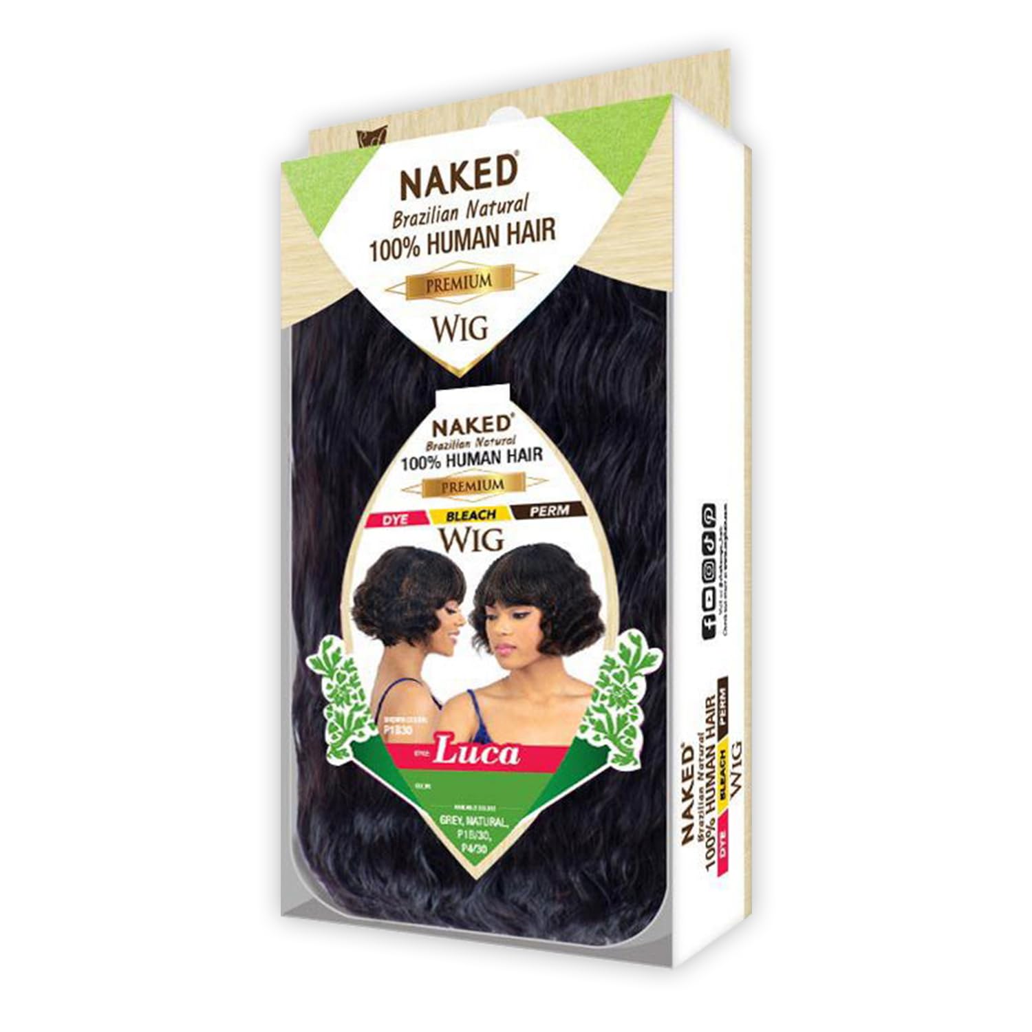 FREE TRESS Naked Brazilian Human Hair Wig - Luca (Color:GREY)