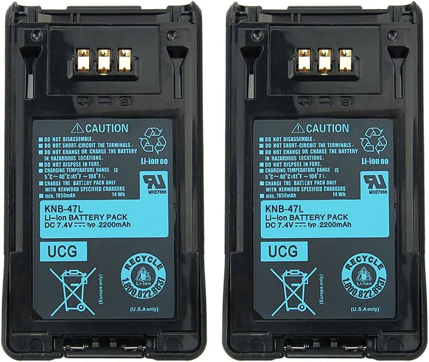2X KNB-47L Replacement Battery for Kenwood TK-5320 NEXEDGE NX-200 NX-300 Two Way Radio Li-ion Battery