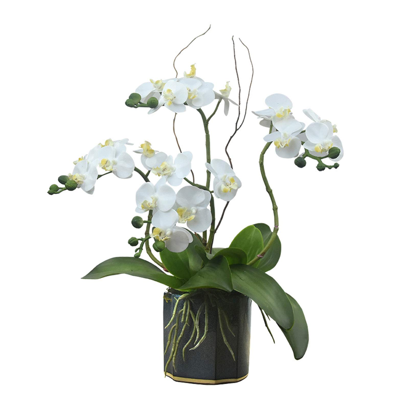 AYCDL Artificial Flowers Table Flowers Centerpieces - Simulation Silk Flowers Arrangement Elegant Phalaenopsis Orchid Floral Potted, Flowers Bonsai for Home/Bedroom/Office/Wedd