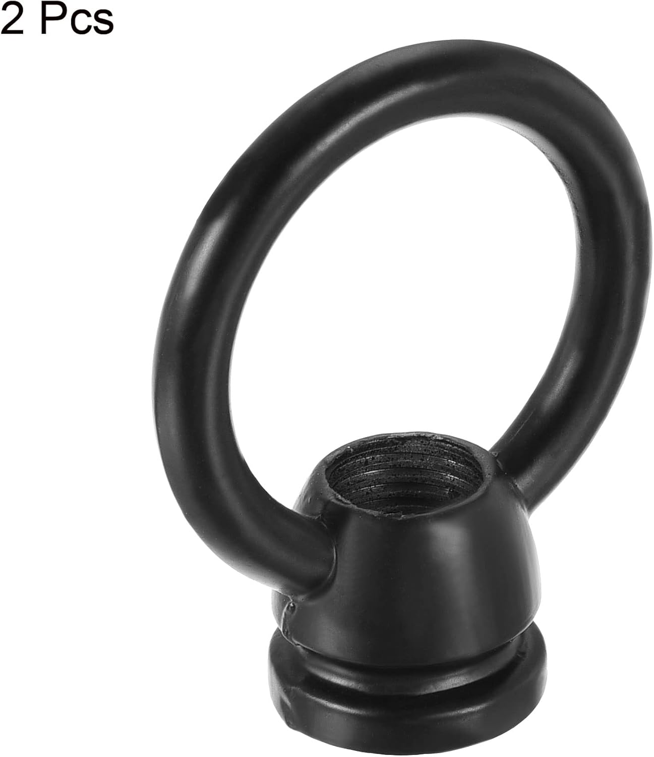 MECCANIXITY Eye Nut 15kg Max Load 36x43mm M10 Thread Ring Shape Female Loop for Hanging Lamp Chandelier, Black Pack of 2