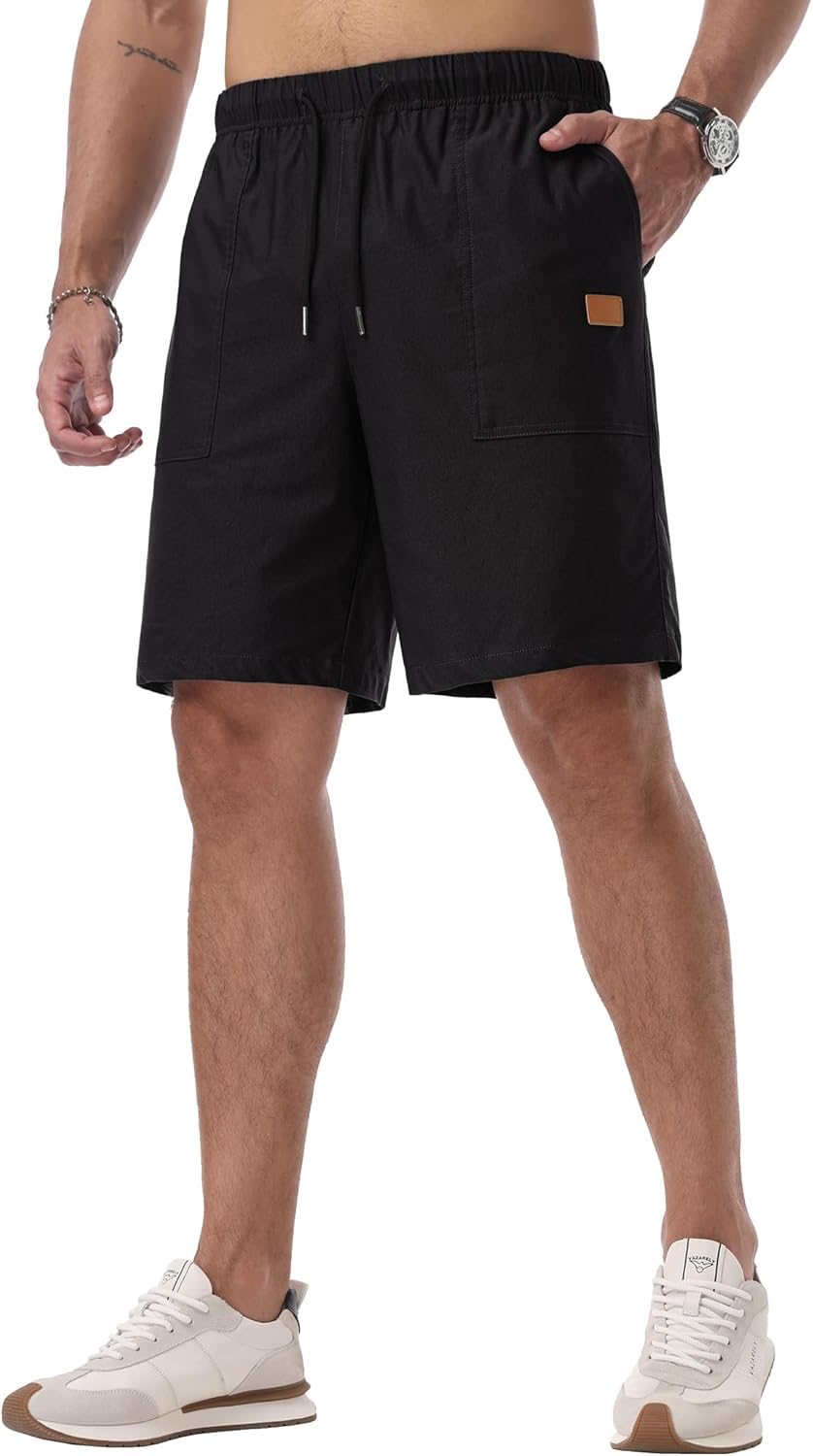Askdeer Mens Casual Shorts Drawstring Summer Beach Stretch Twill Chino Golf Shorts - Image 2