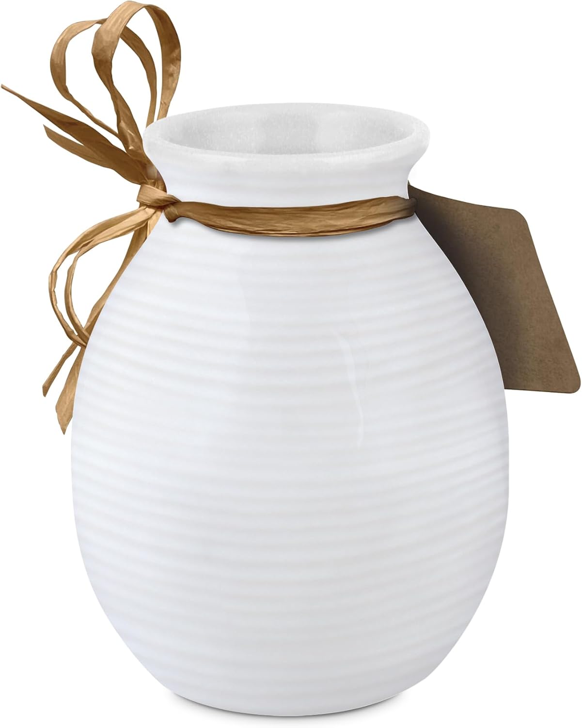 Lighthouse Christian Products Strength for Today and Hope for Tomorrow with Hand Tied Sign White 5 x 4 Ceramic Vase