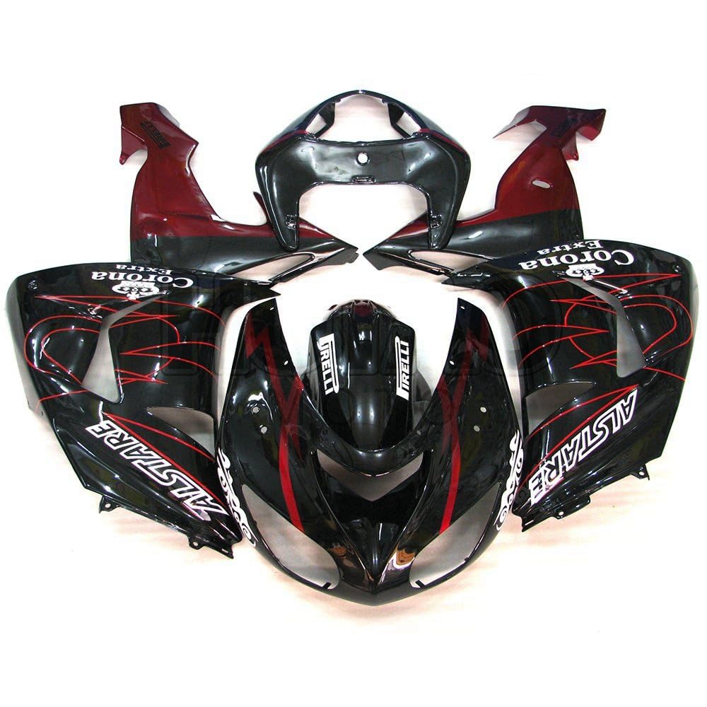 Amazon.co.jp: ブラック レッドーフェアリング、ZX-10R ZX10R 2006