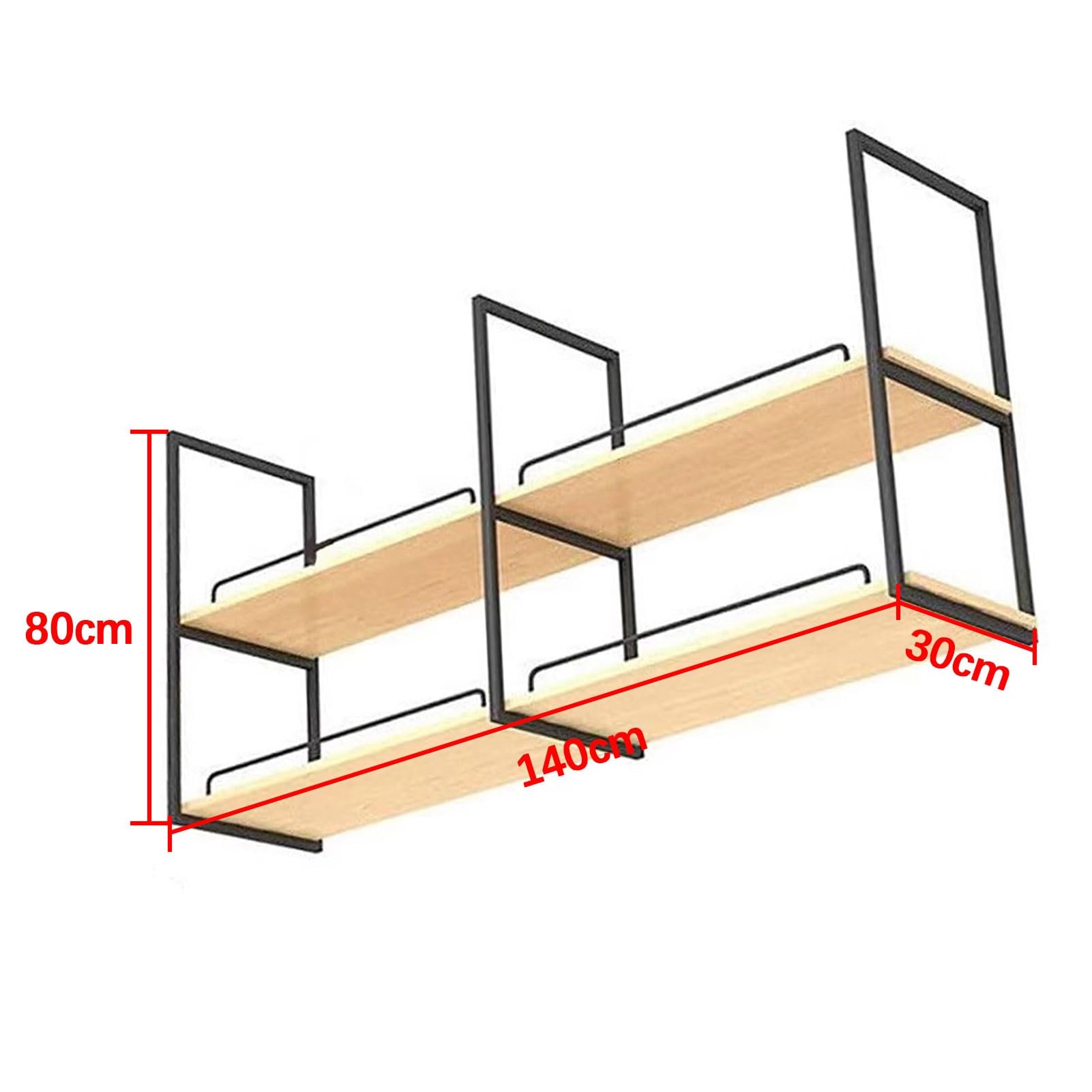 Mensole da appendere in ferro da parete, elegante espositore da soffitto per cucina, bar e piante, facile da installare, portaoggetti decorativo con guardrail - Supporto artistico salvaspazio