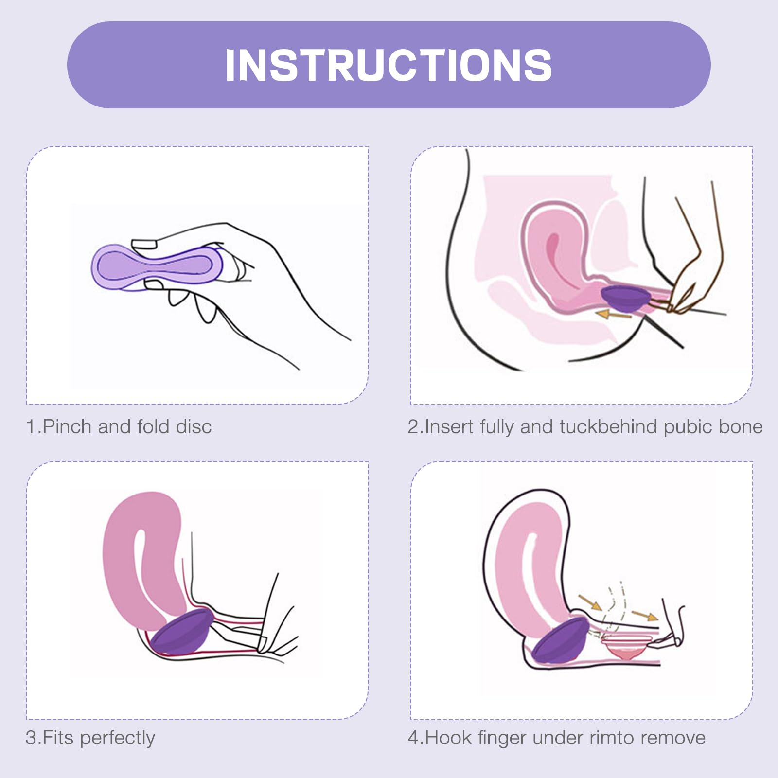 Disco Mestruale, Coppetta Mestruale in Silicone, Disco Menstruale, Disco Periodico Riutilizzabile, Coppetta Mestruale morbida, Tenuta Stagna Alternativa ai Tamponi (S+L)