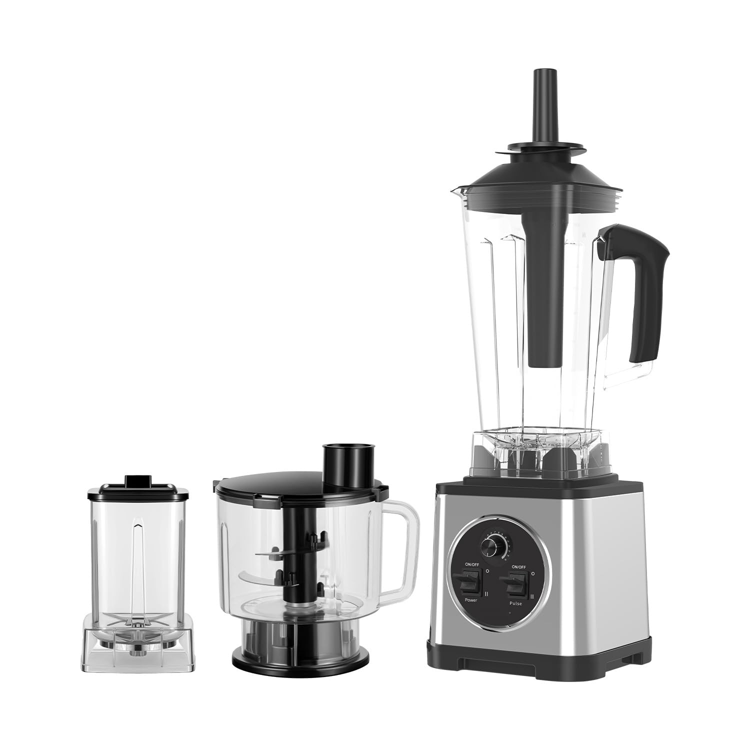Batidora profesional 3 en 1 para casa, 6000 W, batidora batida, 3 tarros (2,5 l/2 l/0,8 L), 15 velocidades, cuchillas de acero inoxidable, para batidos, helados picados, jugo y molienda de semillas