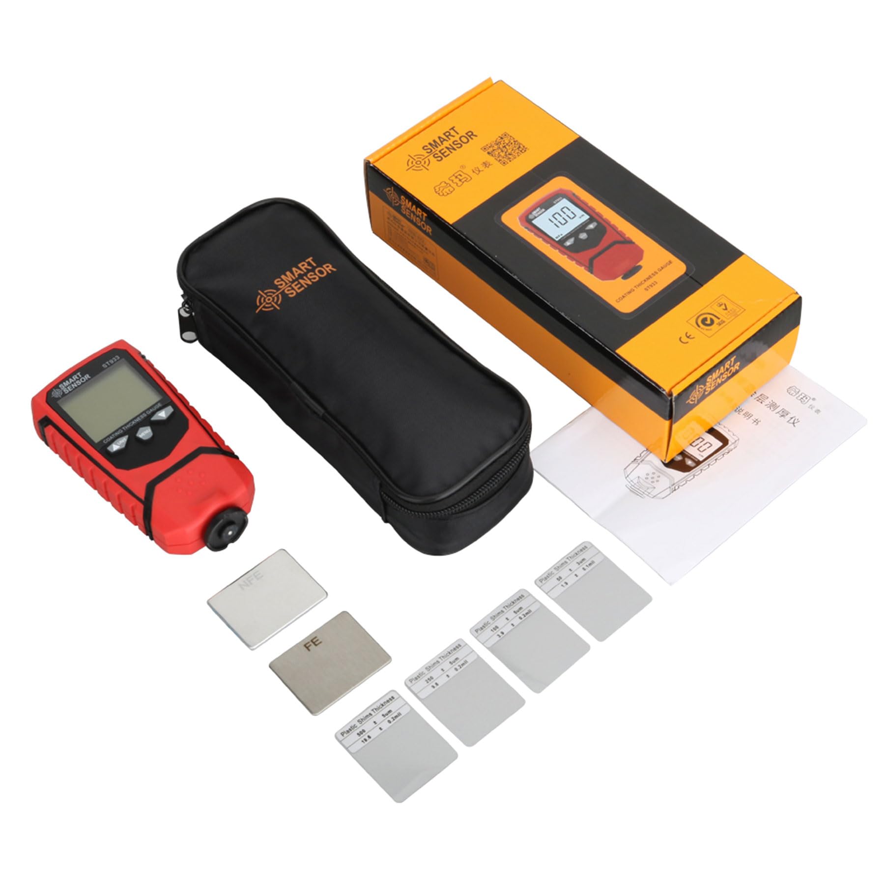 Medidor de espesor Medidor de espesor de revestimiento de pintura digital ST933 Medidor de espesor de pintura de 0-1700 μm