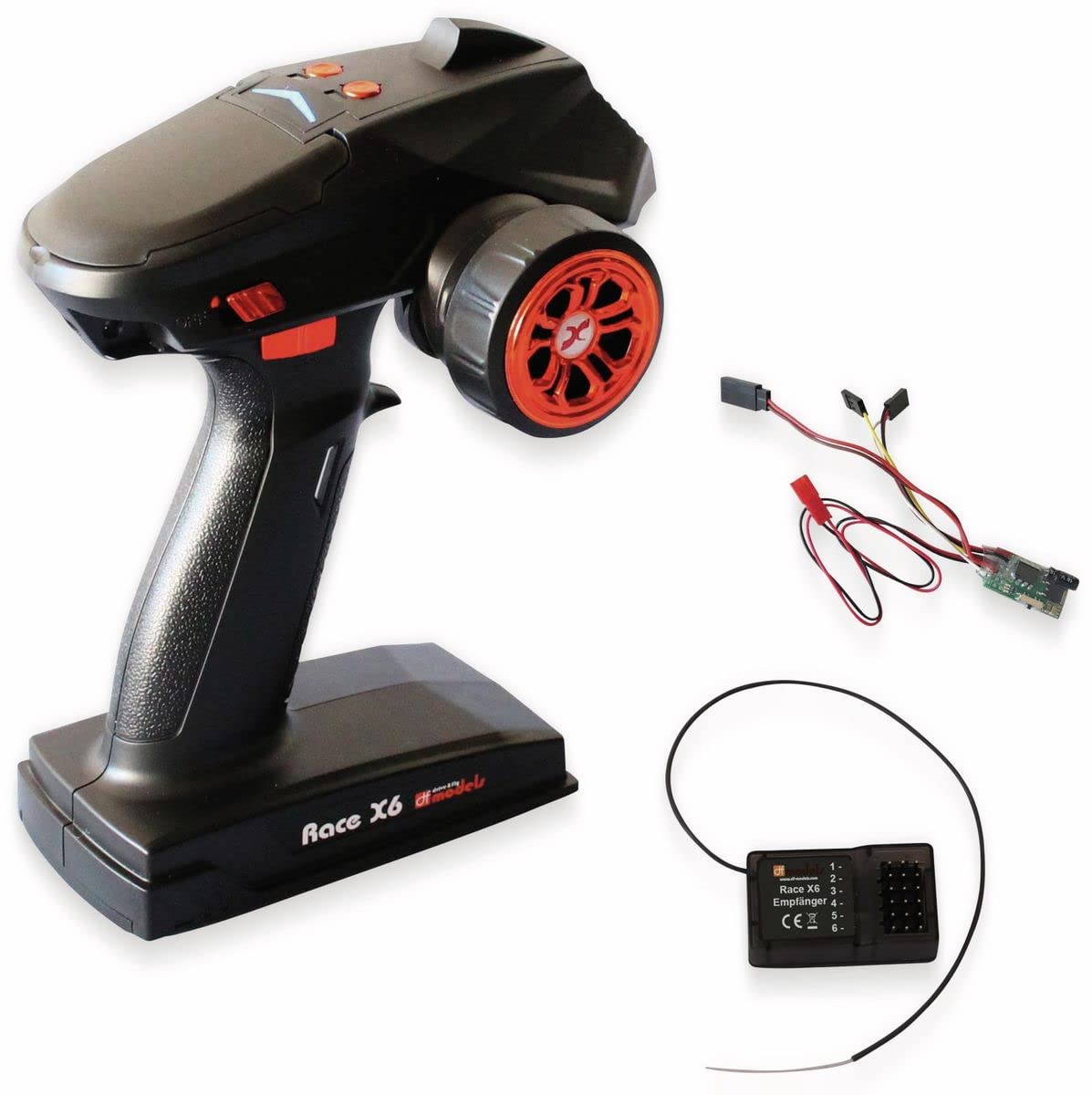 Unbekannt DF Models Race X6 - Mando a distancia de 5 canales con receptor y interruptor