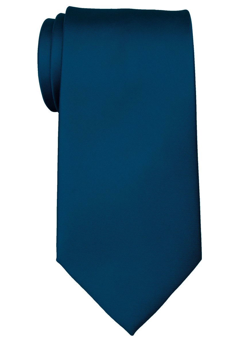 Retreez Men's Dark Turqoise Solid Plain Color Woven Microfiber 3.15" Tie Necktie