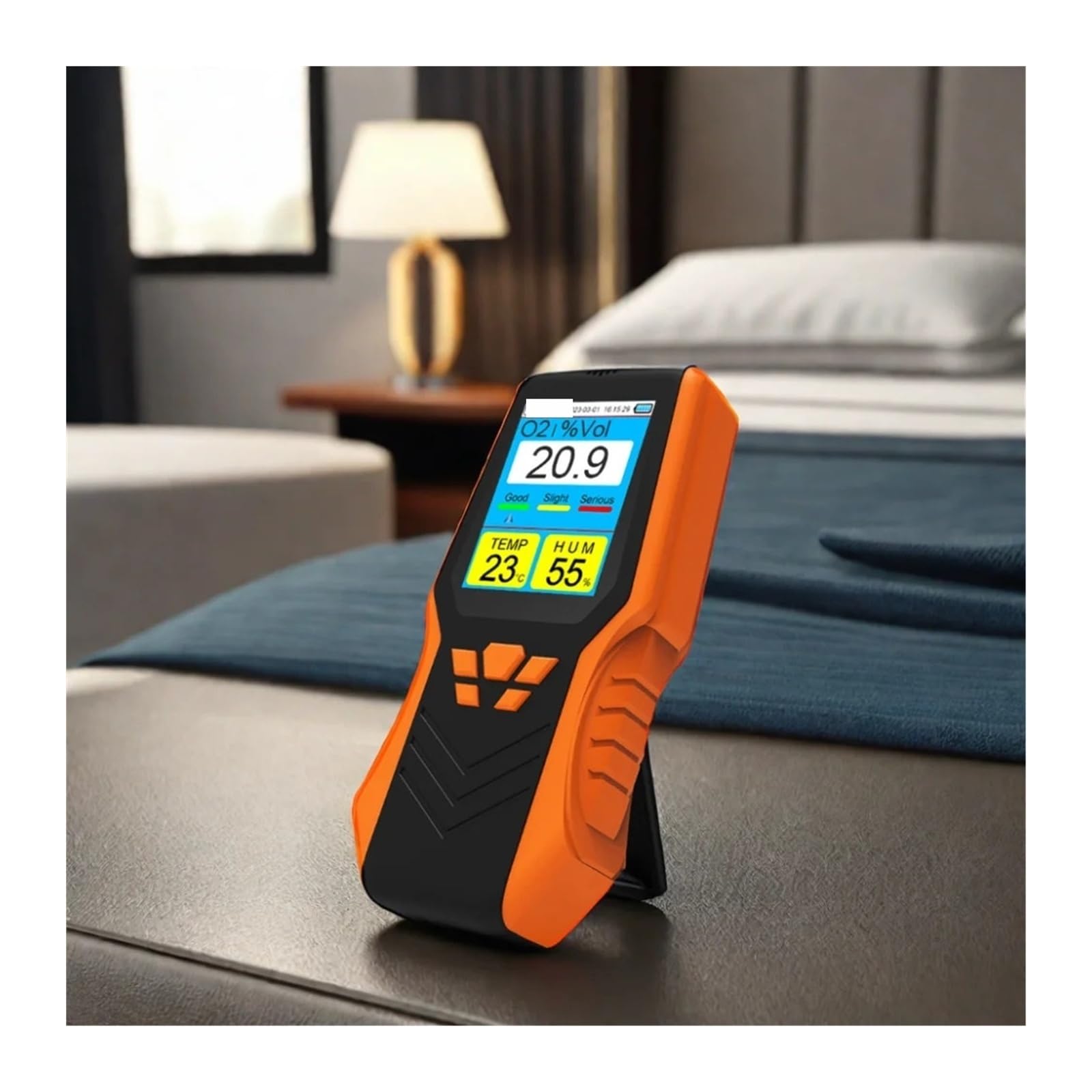 Rilevatore di gas, Monitor portatile della qualità dell'aria e dell'ossigeno, sensore di temperatura umidità ad alta precisione, rilevatore gas, monitor dell'O2 for interni