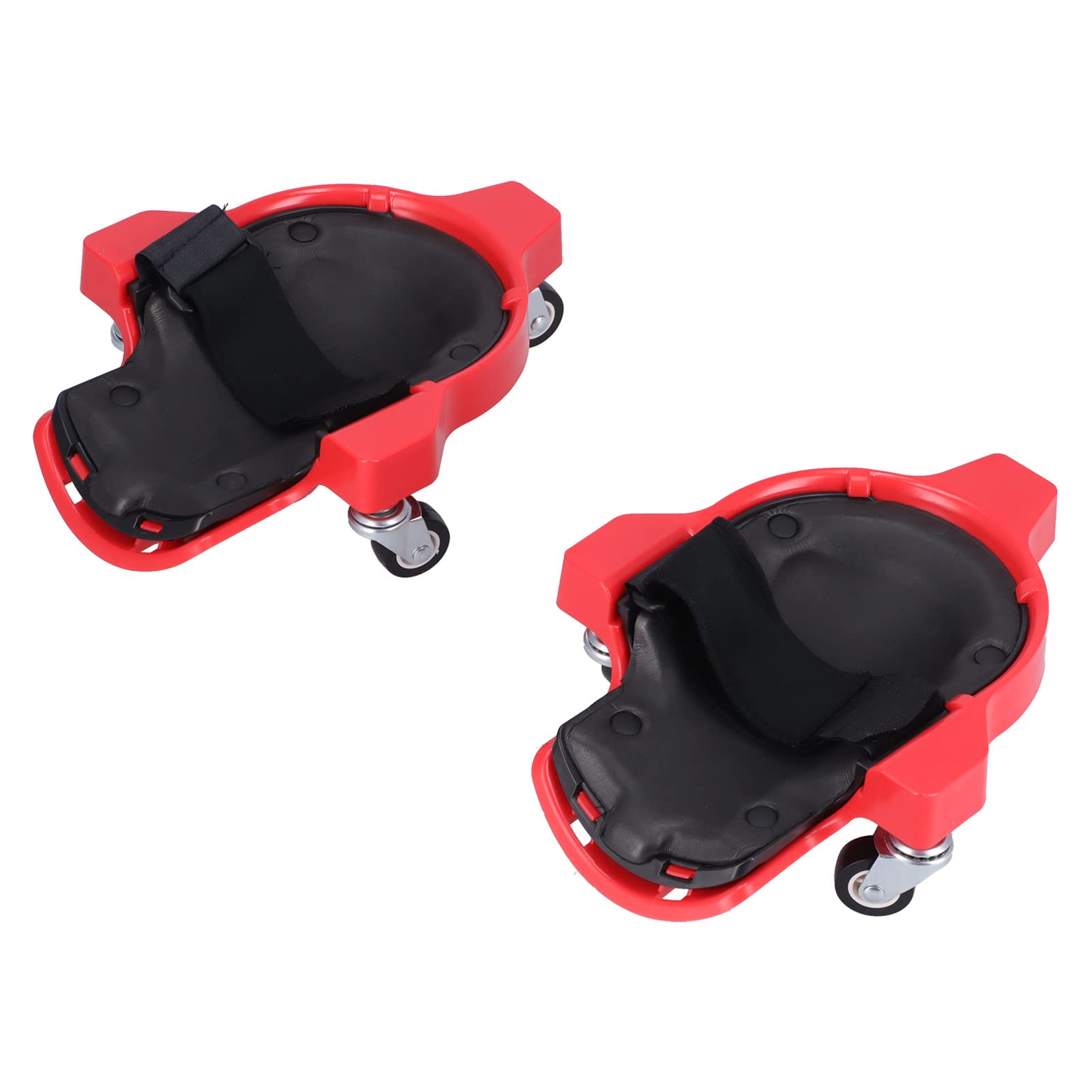 Garosa Ginocchiera Rotolante, Protezione per Ginocchio Multifunzionale in ABS con Ruota Universale, Cinghie Comode e Regolabili, per Installazione a Pavimento (rosso)